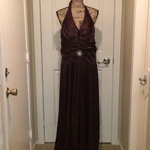 Prom/ Bridesmaid Bronze Halter Dress, size 16